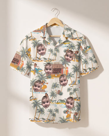 Tropical Escape personalized Hawaiian shirt printed with customer faces