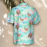 Tropical Flamingo Paradise custom Hawaiian shirt with photos, example 1