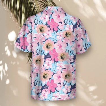 Tropical Floral Escape custom Hawaiian shirt with photos, example 3