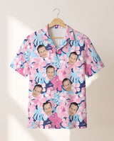 Tropical Floral Escape personalized Hawaiian shirt printed with customer faces