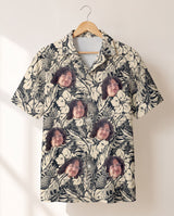 Tropical Garden Elegance personalized Hawaiian shirt printed with customer faces