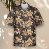 Tropical Grunge Bloom custom Hawaiian shirt with photos, example 2