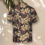 Tropical Grunge Bloom custom Hawaiian shirt with photos, example 3