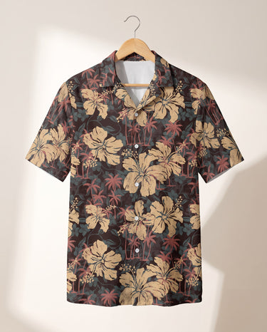 Tropical Grunge Bloom Hawaiian shirt print before personalizing