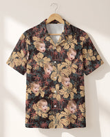 Tropical Grunge Bloom personalized Hawaiian shirt printed with customer faces