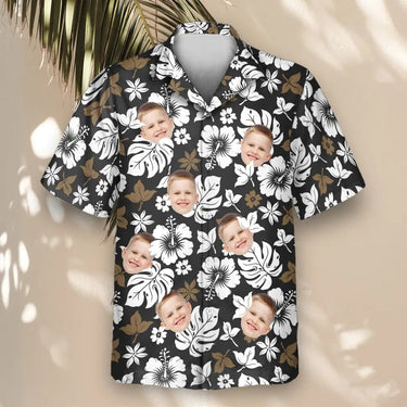 Tropical Hibiscus Flower custom Hawaiian shirt with photos, example 2