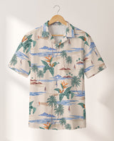 Tropical Island Paradise Hawaiian shirt print before personalizing