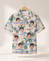 Tropical Island Paradise personalized Hawaiian shirt printed with customer faces
