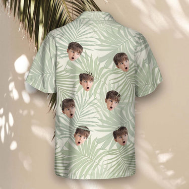 Tropical Leaf Dreams custom Hawaiian shirt with photos, example 1