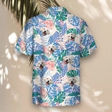 Tropical Leaf Fusion custom Hawaiian shirt with photos, example 1