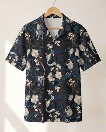 Tropical Night Bloom Hawaiian shirt print before personalizing