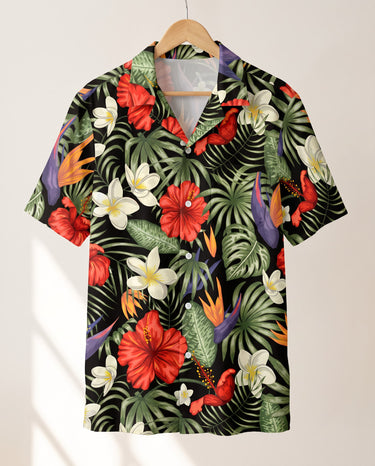 Tropical Oasis Hawaiian shirt print before personalizing
