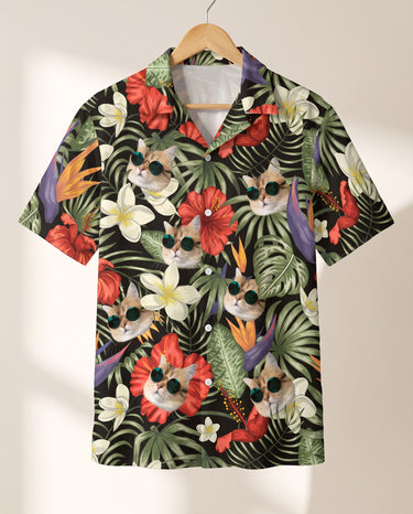 Tropical Oasis personalized Hawaiian shirt printed with customer faces