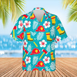 Tropical Rescue Firefighter Hawaiian Shirt print before personalizing, front view