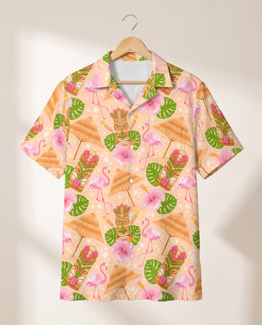 Tropical Tiki Grill Fest Hawaiian shirt print before personalizing