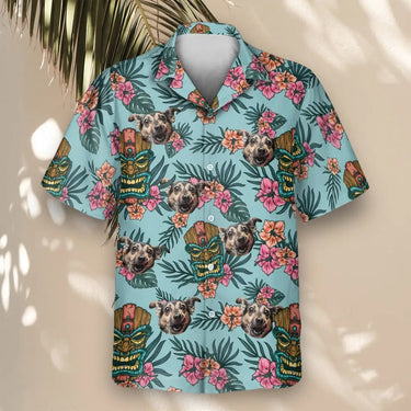 Tropical Tiki Mask custom Hawaiian shirt with photos, example 2