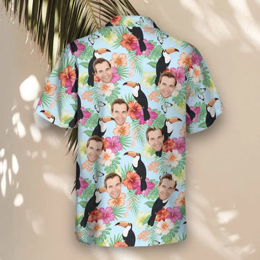 Tropical Toucan custom Hawaiian shirt with photos, example 1