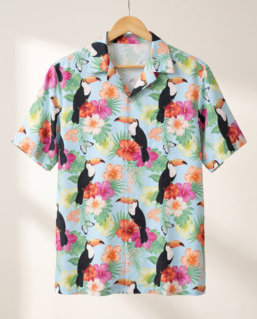 Tropical Toucan Hawaiian shirt print before personalizing