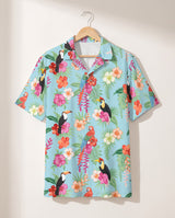 Tropical Toucan Macaw Paradise Hawaiian shirt print before personalizing