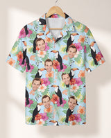 Tropical Toucan personalized Hawaiian shirt printed with customer faces