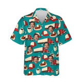 Truck Stop Diner Trucker Hawaiian Shirt personalized with printed faces, front view