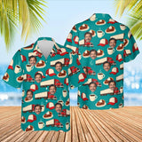 Truck Stop Diner Trucker Hawaiian Shirt with custom faces, front and back
