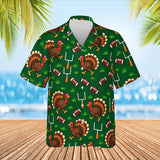 Turkey Bowl Football Thanksgiving Hawaiian Shirt print before personalizing, front view