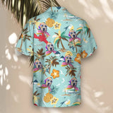 Turquoise Tropical Island custom Hawaiian shirt with photos, example 3