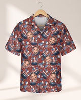 Uncle Sam Celebration personalized Hawaiian shirt printed with customer faces