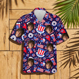 Uncle Sam USA Party custom Hawaiian shirt with photos, example 1