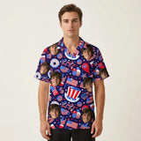 Uncle Sam USA Party custom Hawaiian shirt with photos, example 3