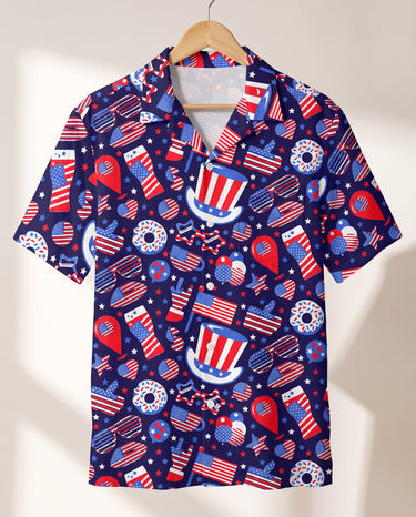 Uncle Sam USA Party Hawaiian shirt print before personalizing