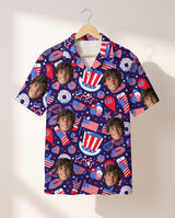 Uncle Sam USA Party personalized Hawaiian shirt printed with customer faces