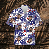 USA Flag Aloha custom Hawaiian shirt with photos, example 1