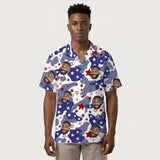 USA Flag Aloha custom Hawaiian shirt with photos, example 3