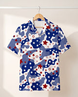 USA Flag Aloha Hawaiian shirt print before personalizing