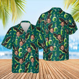 Vampire Bats & Potions Goth Hawaiian Shirt with custom faces, front and back