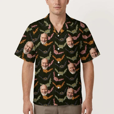 Vampire Night Bat Halloween custom Hawaiian shirt with photos, example 1