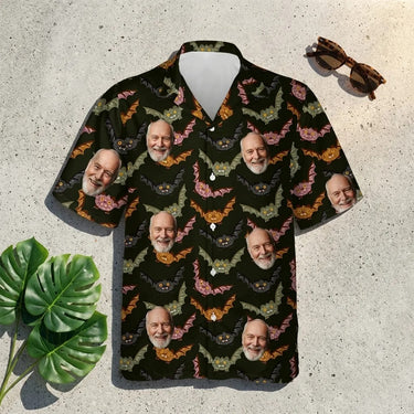 Vampire Night Bat Halloween custom Hawaiian shirt with photos, example 3