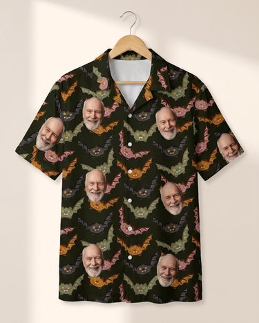 Vampire Night Bat Halloween personalized Hawaiian shirt printed with customer faces