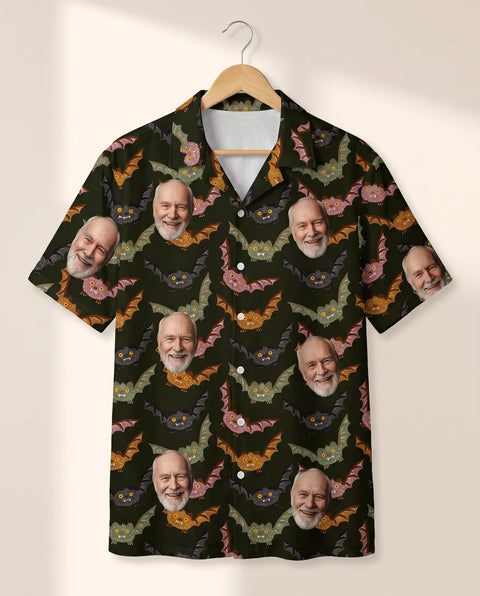 Vampire Night Bat Halloween personalized Hawaiian shirt printed with customer faces