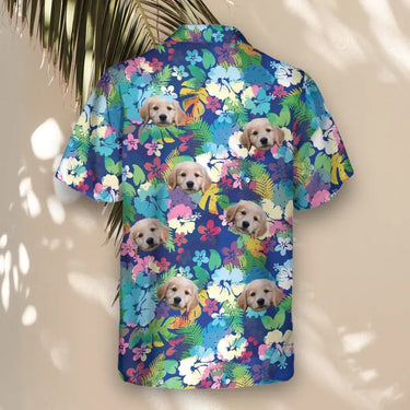 Vibrant Hibiscus custom Hawaiian shirt with photos, example 3