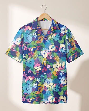 Vibrant Hibiscus Hawaiian shirt print before personalizing