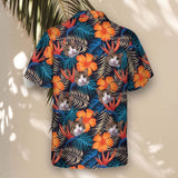 Vibrant Tropical Floral custom Hawaiian shirt with photos, example 1