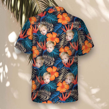 Vibrant Tropical Floral custom Hawaiian shirt with photos, example 3