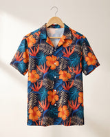 Vibrant Tropical Floral Hawaiian shirt print before personalizing