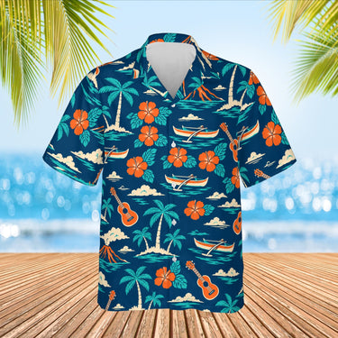 Vintage 50s Aloha Shirt print before personalizing, front view