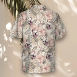 Vintage Palm Hibiscus custom Hawaiian shirt with photos, example 1