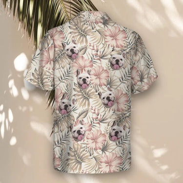 Vintage Palm Hibiscus custom Hawaiian shirt with photos, example 1