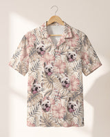 Vintage Palm Hibiscus personalized Hawaiian shirt printed with customer faces
